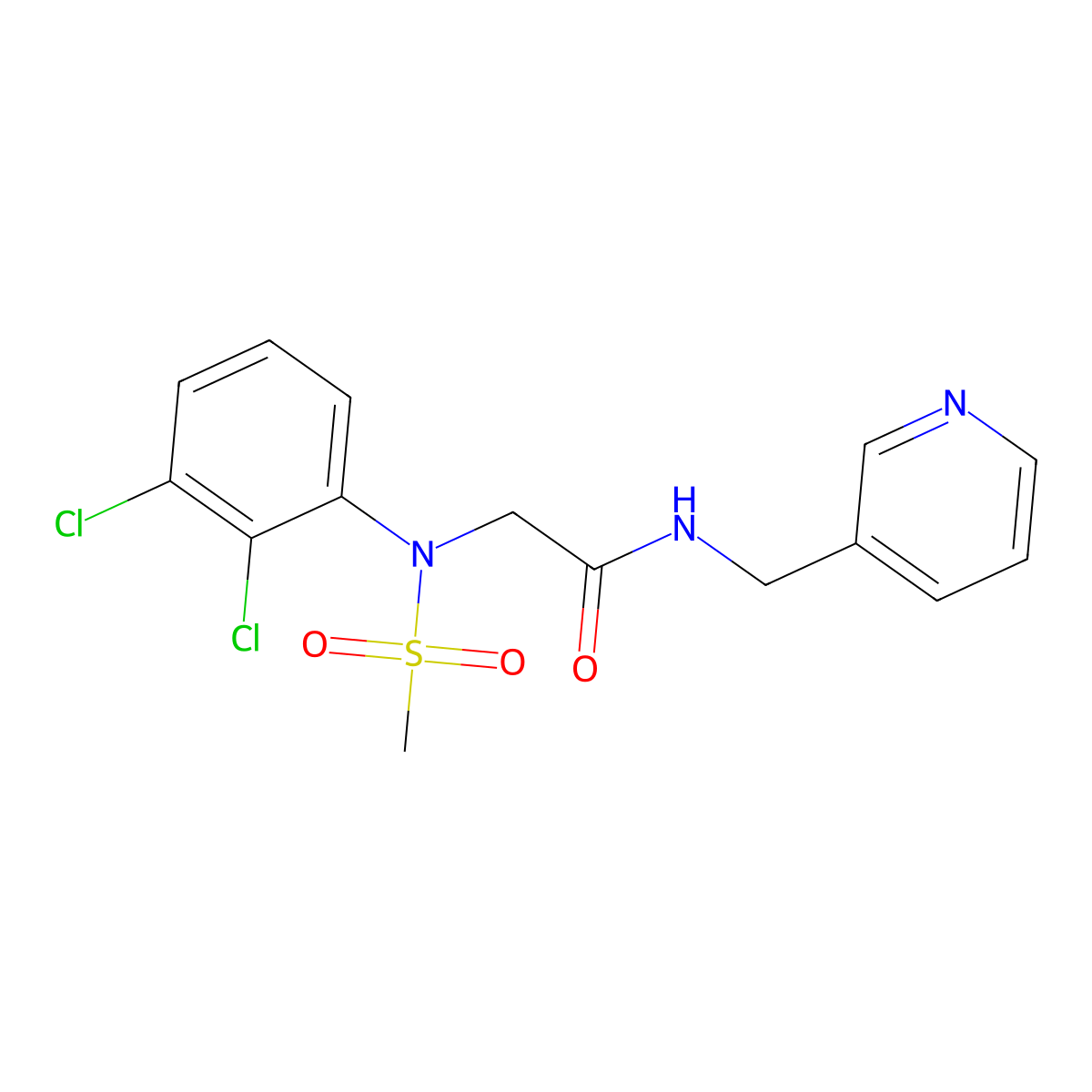 2-[(2,3-dichlorophenyl)(methylsulfonyl)amino]-N-(3-pyridylmethyl)acetamide molecular structure, CAS 432501-83-2