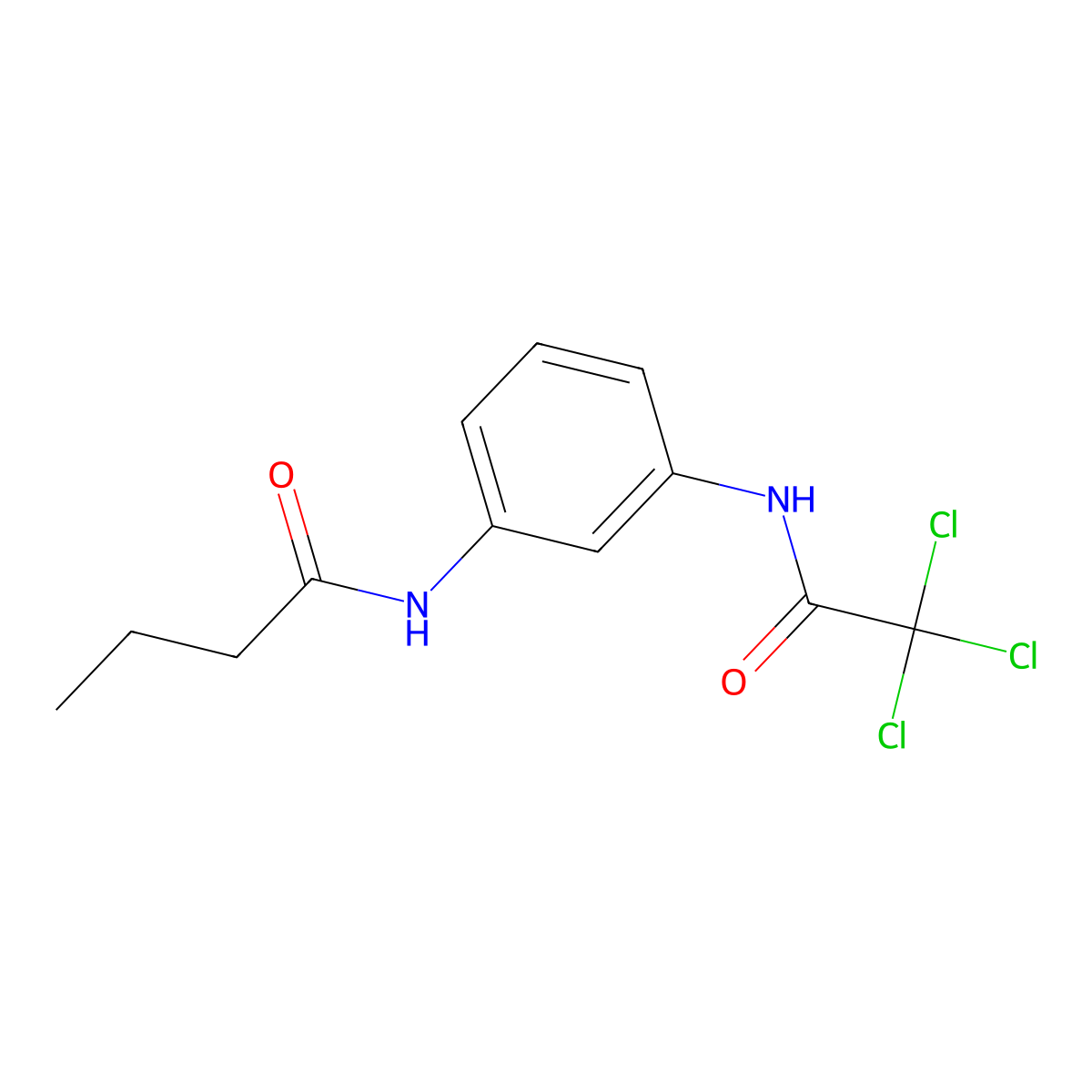 N-{3-[(trichloroacetyl)amino]phenyl}butanamide molecular structure, CAS 432501-91-2