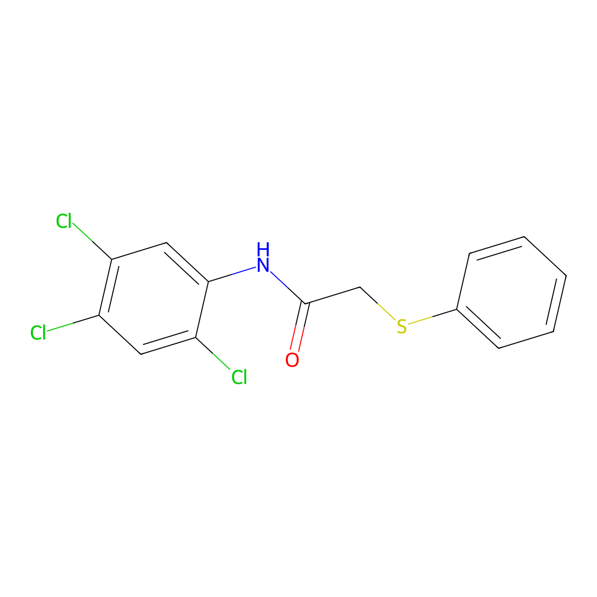 2-(phenylsulfanyl)-N-(2,4,5-trichlorophenyl)acetamide molecular structure, CAS 432501-93-4