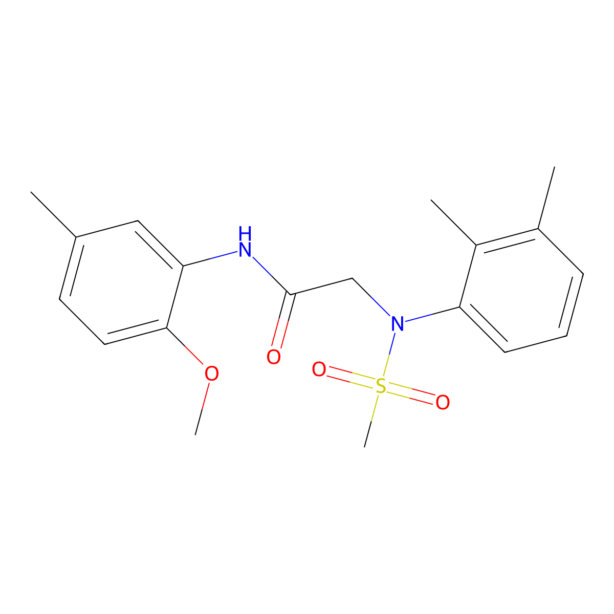 2-(2,3-dimethyl-N-methylsulfonylanilino)-N-(2-methoxy-5-methylphenyl)acetamide molecular structure, CAS 432501-95-6