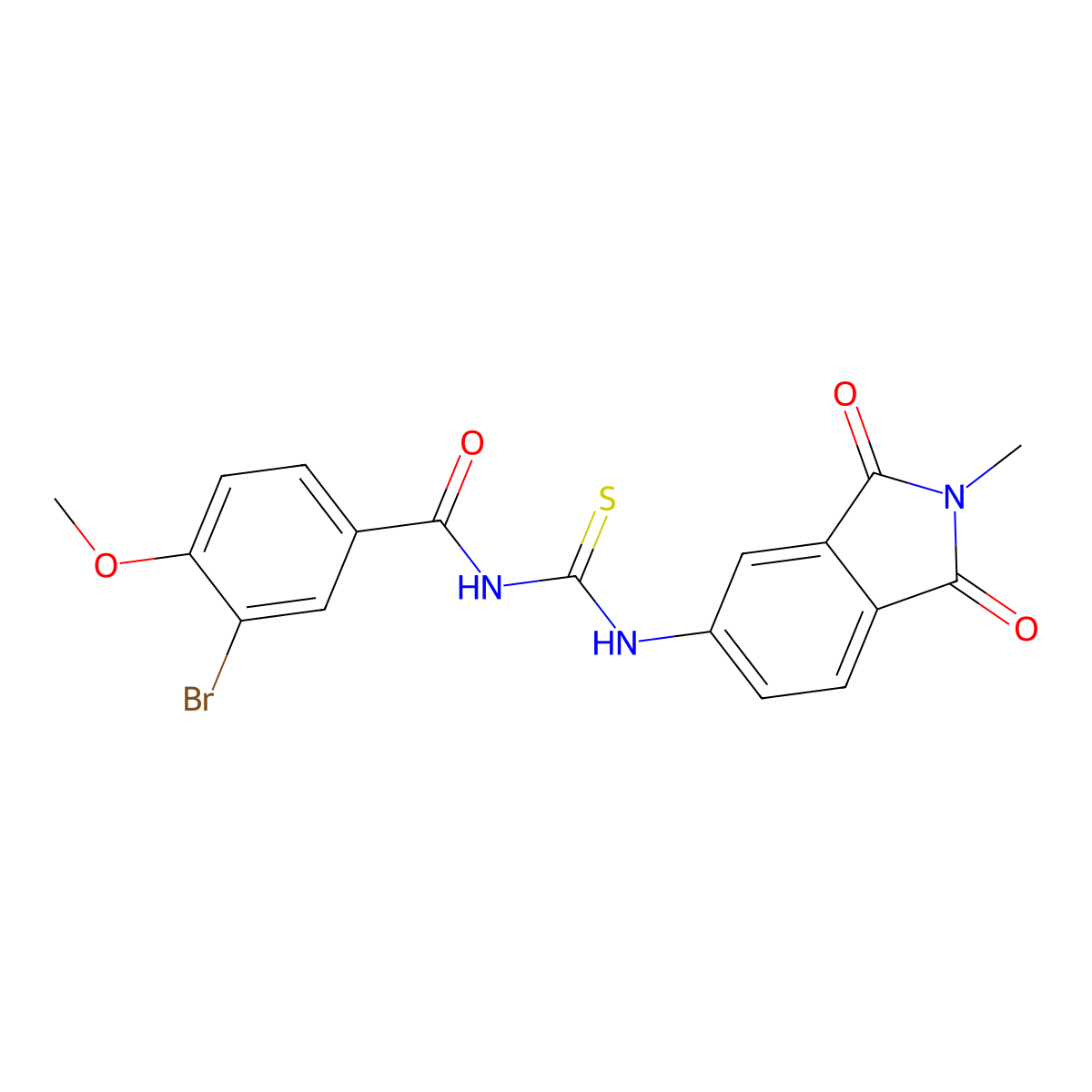 3-bromo-4-methoxy-N-[(2-methyl-1,3-dioxoisoindol-5-yl)carbamothioyl]benzamide molecular structure, CAS 432502-01-7