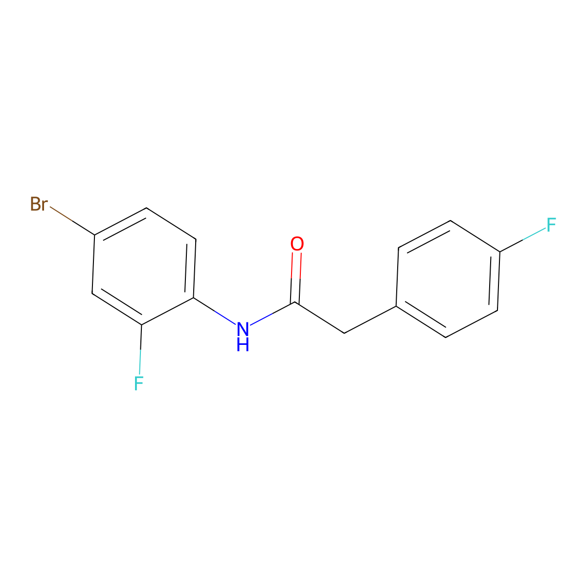 N-(4-bromo-2-fluorophenyl)-2-(4-fluorophenyl)acetamide molecular structure, CAS 432502-03-9