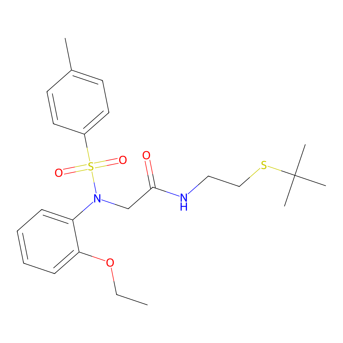 N-(2-tert-butylsulfanylethyl)-2-(2-ethoxy-N-(4-methylphenyl)sulfonylanilino)acetamide molecular structure, CAS 432502-20-0