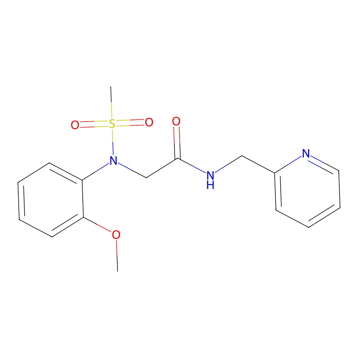 2-(2-methoxy-N-methylsulfonylanilino)-N-(pyridin-2-ylmethyl)acetamide molecular structure, CAS 432502-41-5
