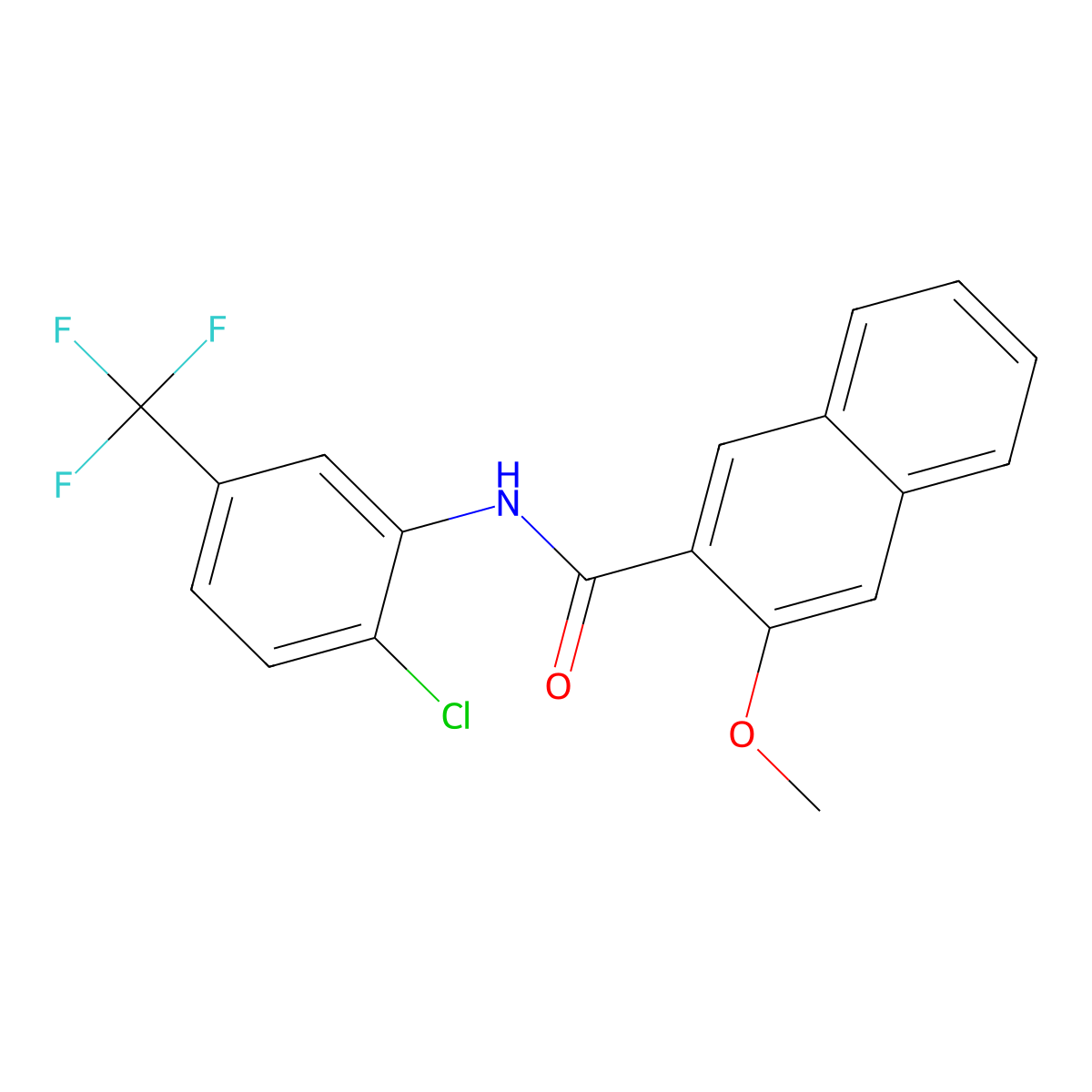 N-[2-chloro-5-(trifluoromethyl)phenyl]-3-methoxynaphthalene-2-carboxamide molecular structure, CAS 432502-57-3