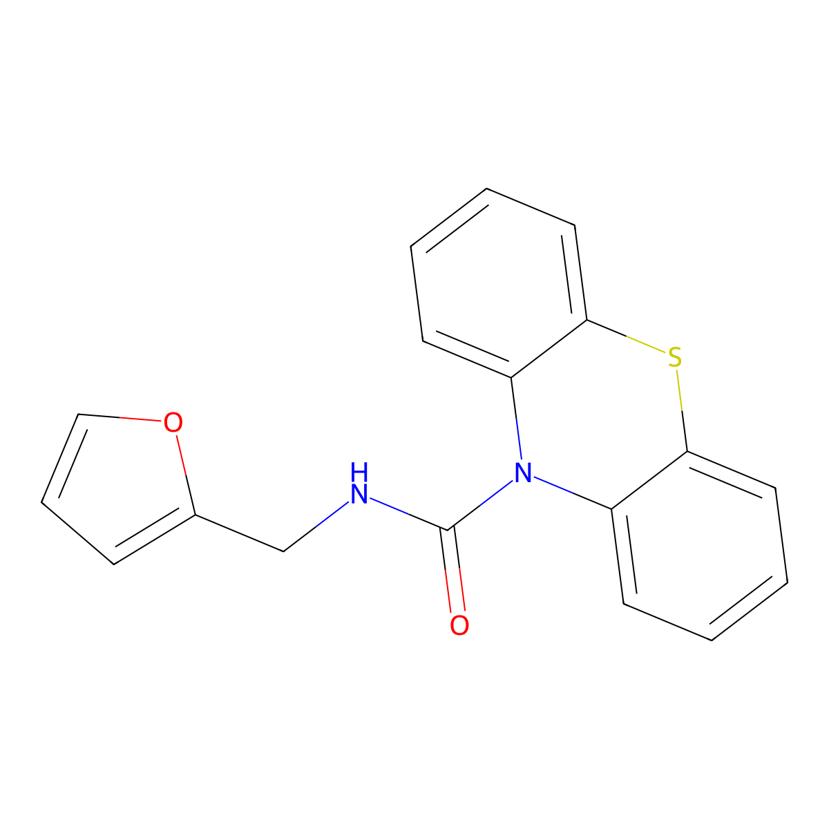 N-(2-furylmethyl)-10H-phenothiazine-10-carboxamide molecular structure, CAS 432502-91-5