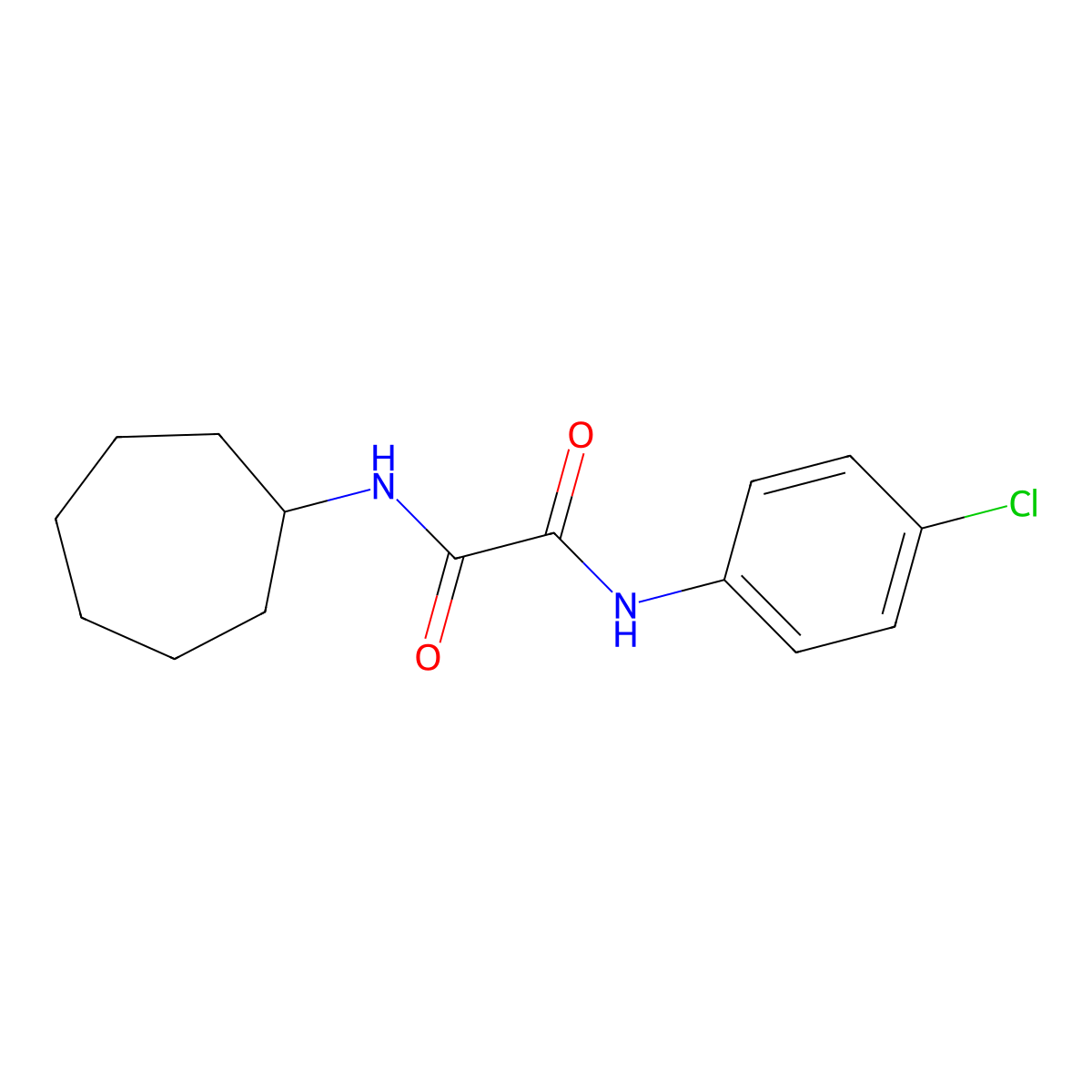 N-(4-chlorophenyl)-N'-cycloheptylethanediamide molecular structure, CAS 432503-01-0