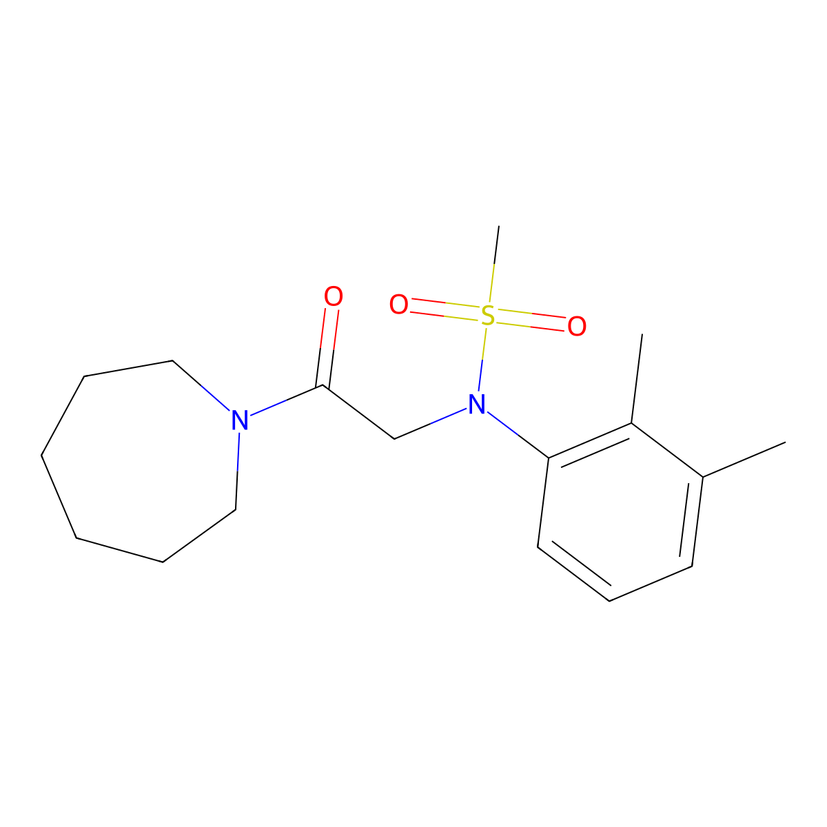 N-[2-(azepan-1-yl)-2-oxoethyl]-N-(2,3-dimethylphenyl)methanesulfonamide molecular structure, CAS 432503-14-5
