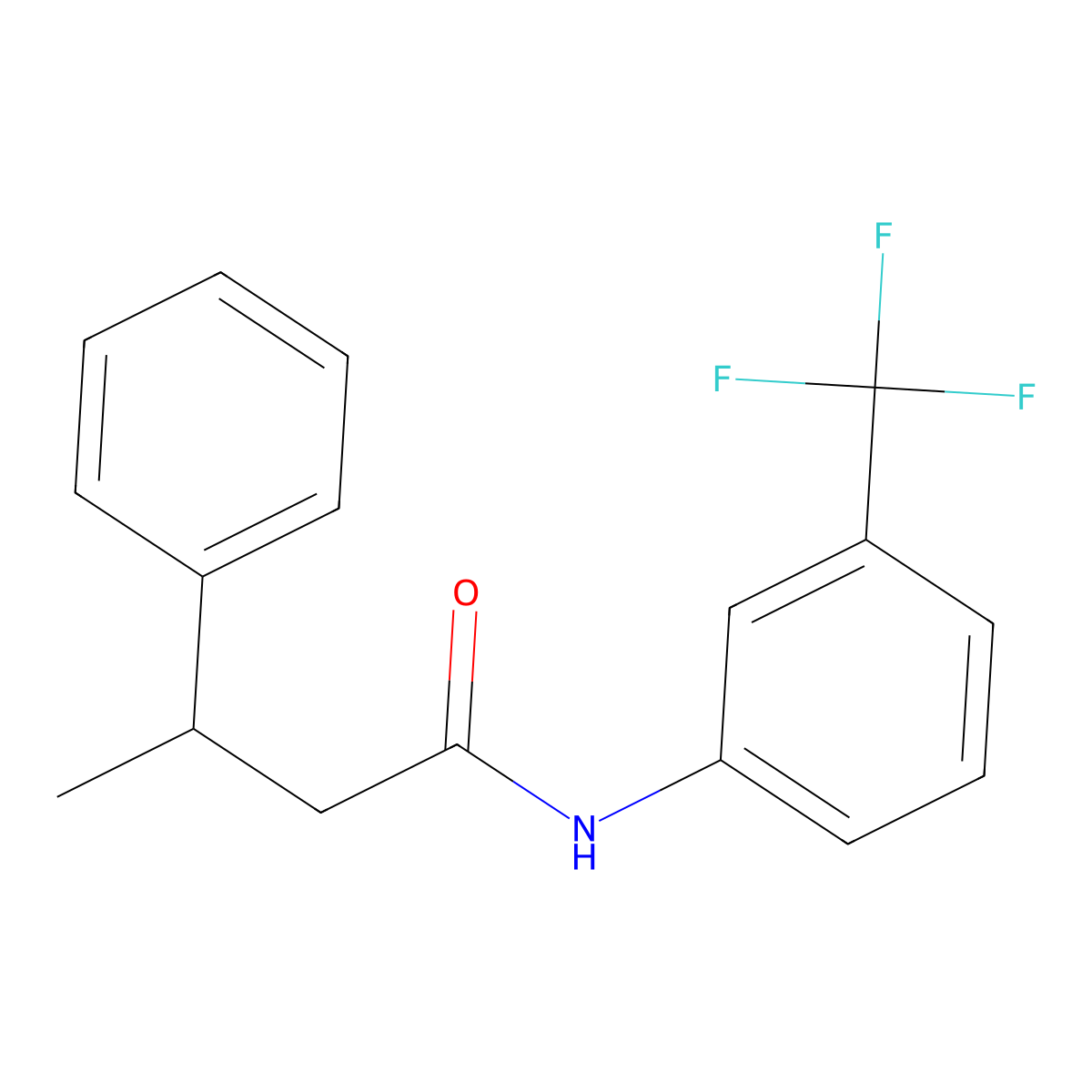 3-phenyl-N-[3-(trifluoromethyl)phenyl]butanamide molecular structure, CAS 432503-27-0