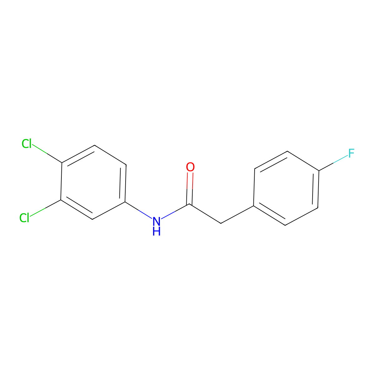 N-(3,4-dichlorophenyl)-2-(4-fluorophenyl)acetamide molecular structure, CAS 432503-55-4