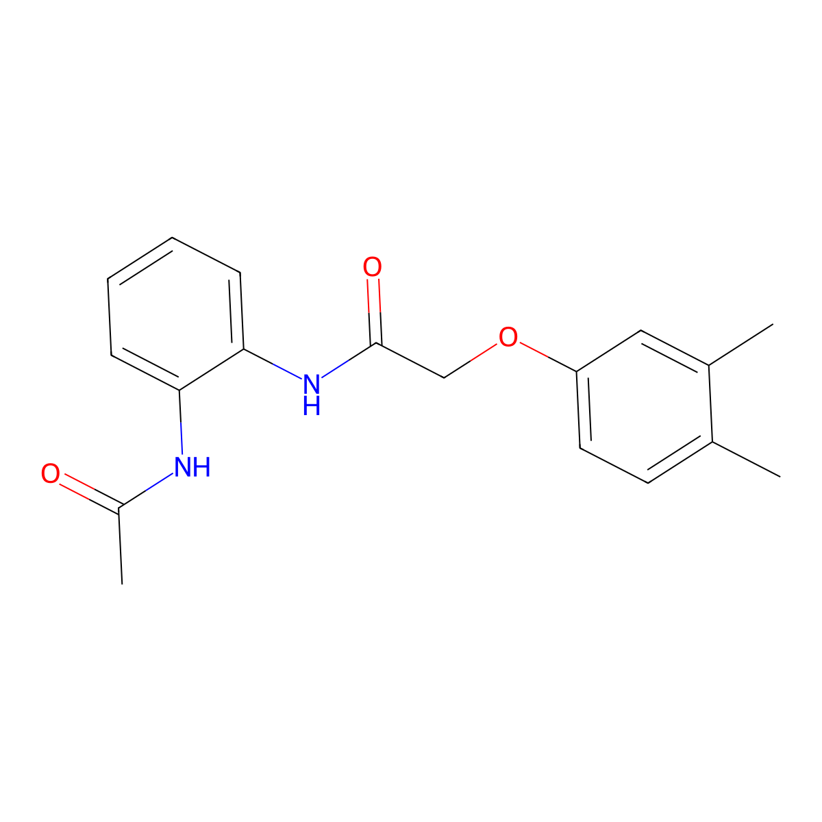 N-(2-acetamidophenyl)-2-(3,4-dimethylphenoxy)acetamide molecular structure, CAS 432503-70-3