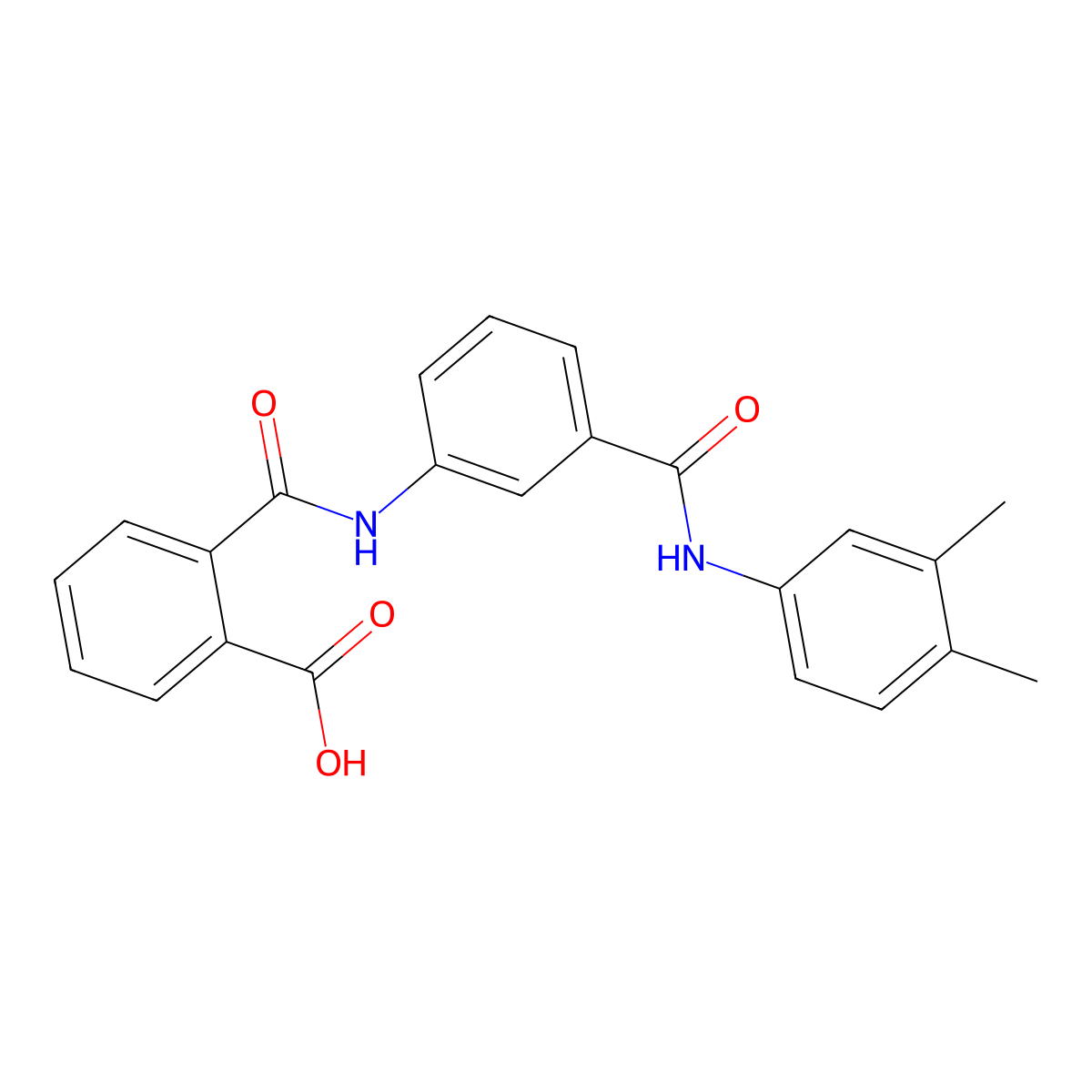2-({3-[(3,4-Dimethylphenyl)carbamoyl]phenyl}carbamoyl)benzoic acid molecular structure, CAS 432503-76-9