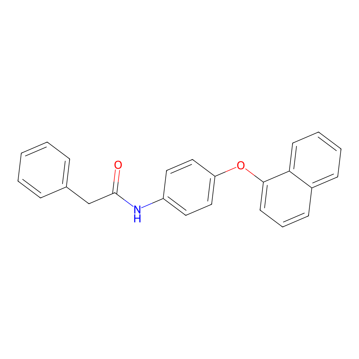 N-(4-naphthalen-1-yloxyphenyl)-2-phenylacetamide molecular structure, CAS 432503-84-9