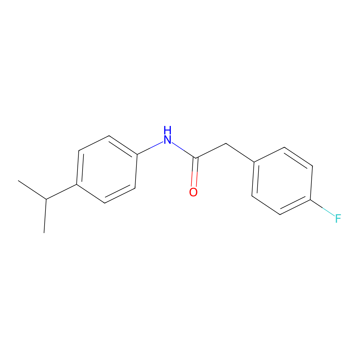 2-(4-fluorophenyl)-N-(4-isopropylphenyl)acetamide molecular structure, CAS 432503-98-5