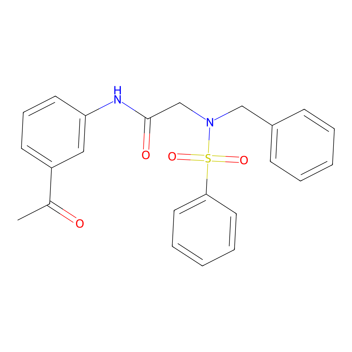 N-(3-acetylphenyl)-2-[benzenesulfonyl(benzyl)amino]acetamide molecular structure, CAS 432504-05-7