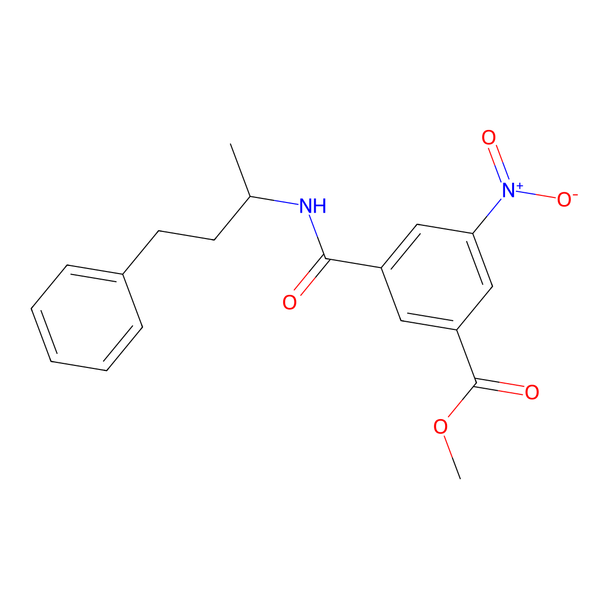 Methyl 3-nitro-5-((4-phenylbutan-2-yl)carbamoyl)benzoate molecular structure, CAS 432507-87-4