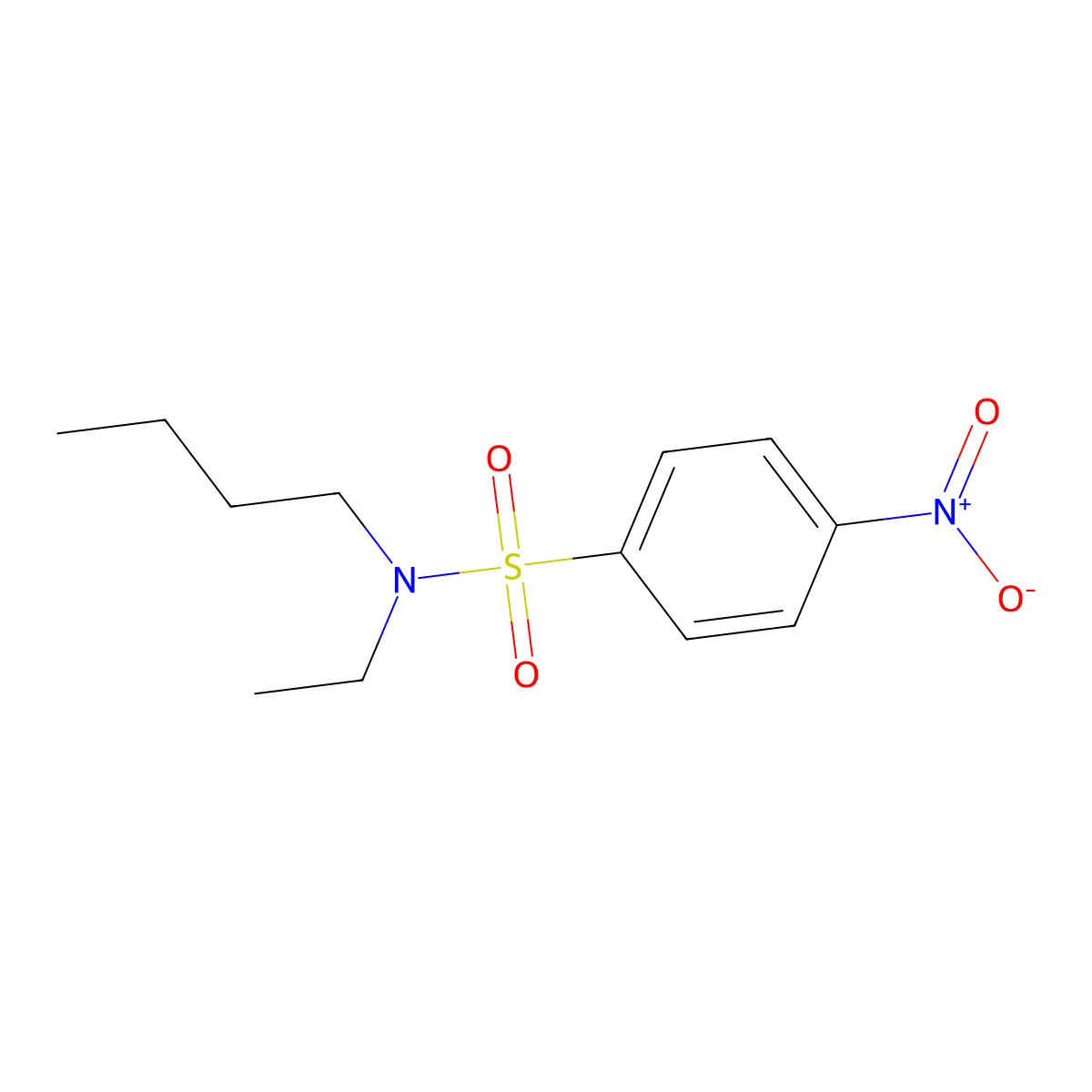 N-butyl-N-ethyl-4-nitrobenzenesulfonamide molecular structure, CAS 432507-98-7