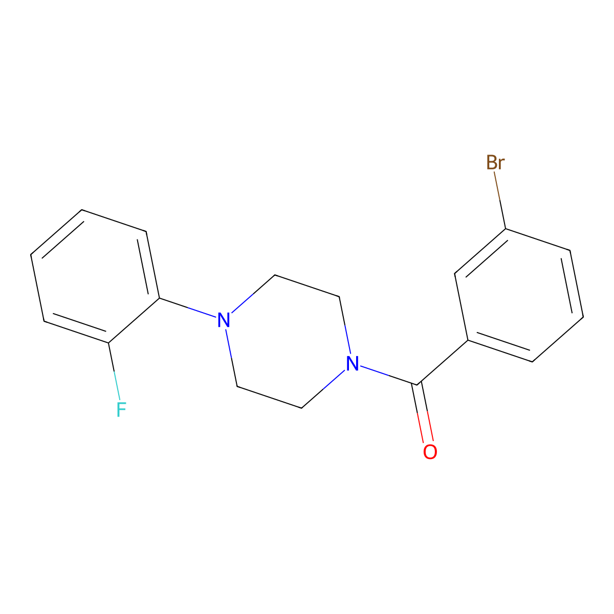 (3-Bromophenyl)-[4-(2-fluorophenyl)piperazin-1-yl]methanone molecular structure, CAS 432508-00-4