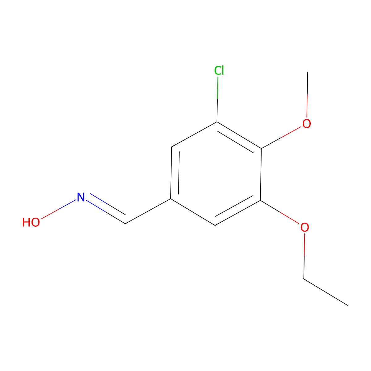 3-Chloro-5-ethoxy-4-methoxybenzaldehyde oxime molecular structure, CAS 432508-04-8