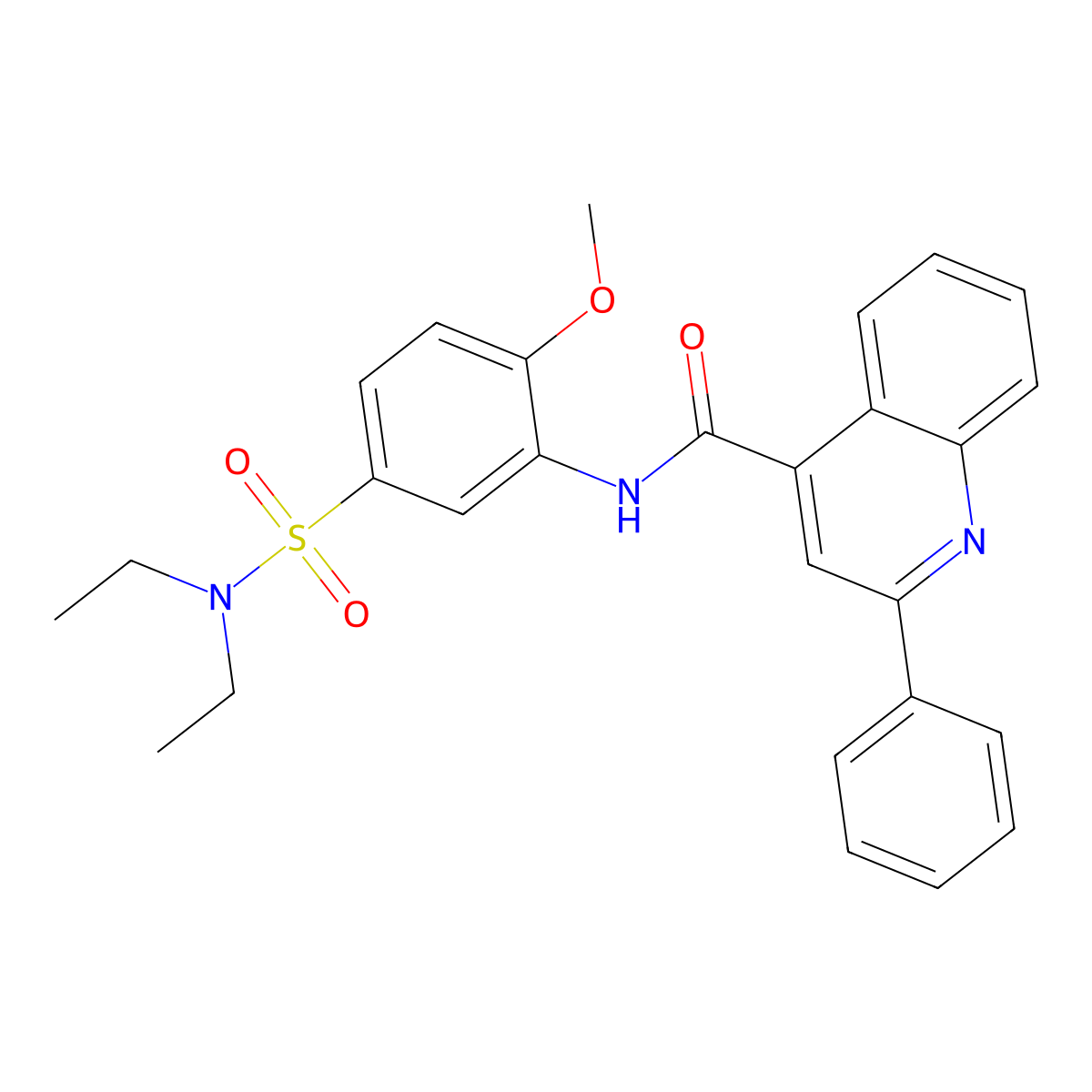 N-[5-(diethylsulfamoyl)-2-methoxyphenyl]-2-phenylquinoline-4-carboxamide molecular structure, CAS 432508-18-4