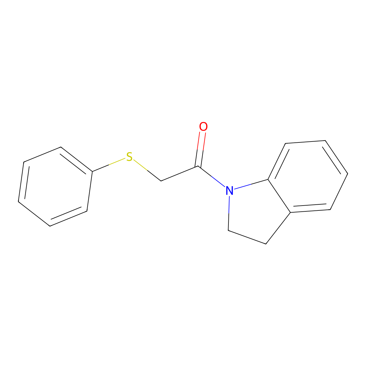 1-(2,3-Dihydroindol-1-yl)-2-(phenylthio)ethanone molecular structure, CAS 432508-22-0