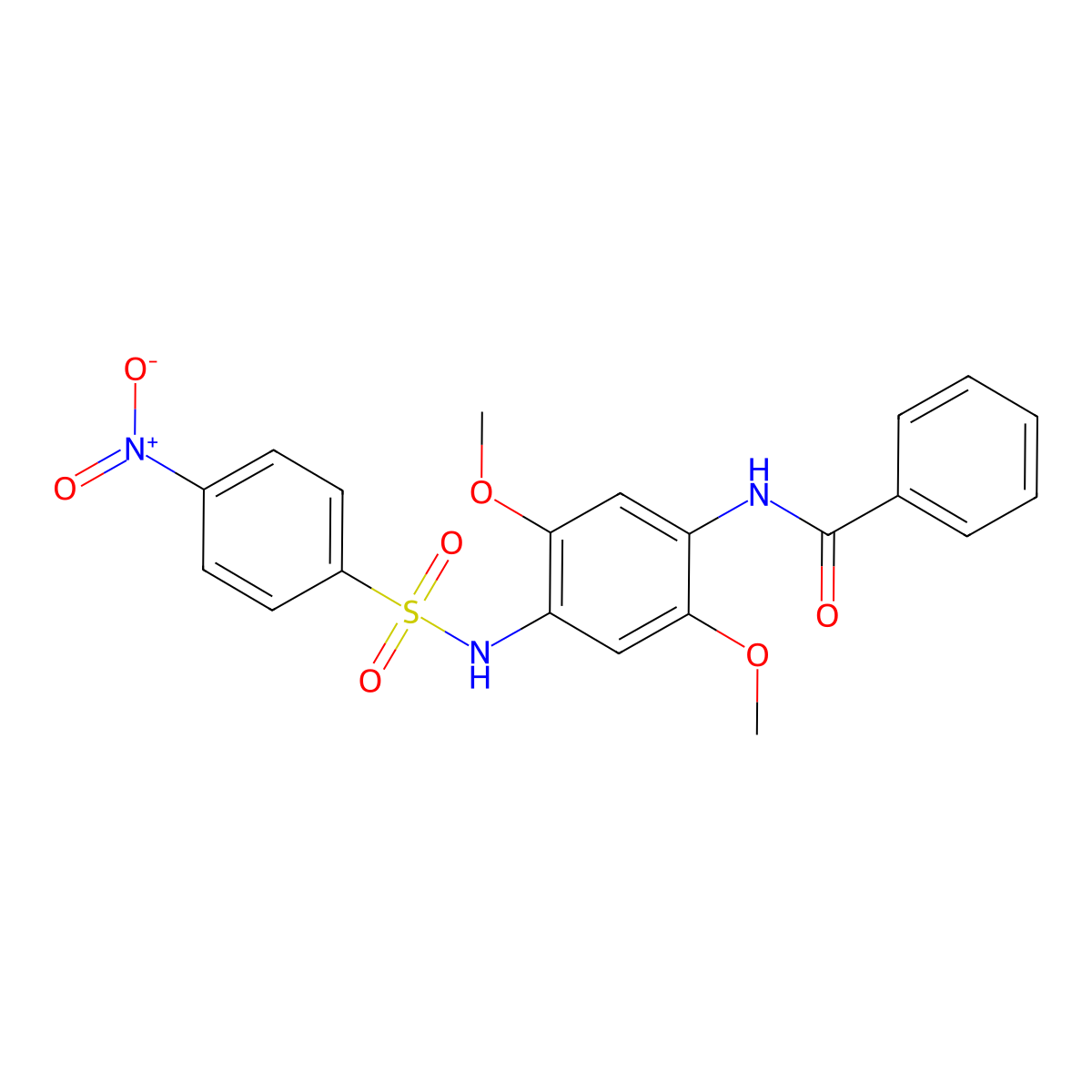 N-(2,5-dimethoxy-4-{[(4-nitrophenyl)sulfonyl]amino}phenyl)benzamide molecular structure, CAS 432508-27-5