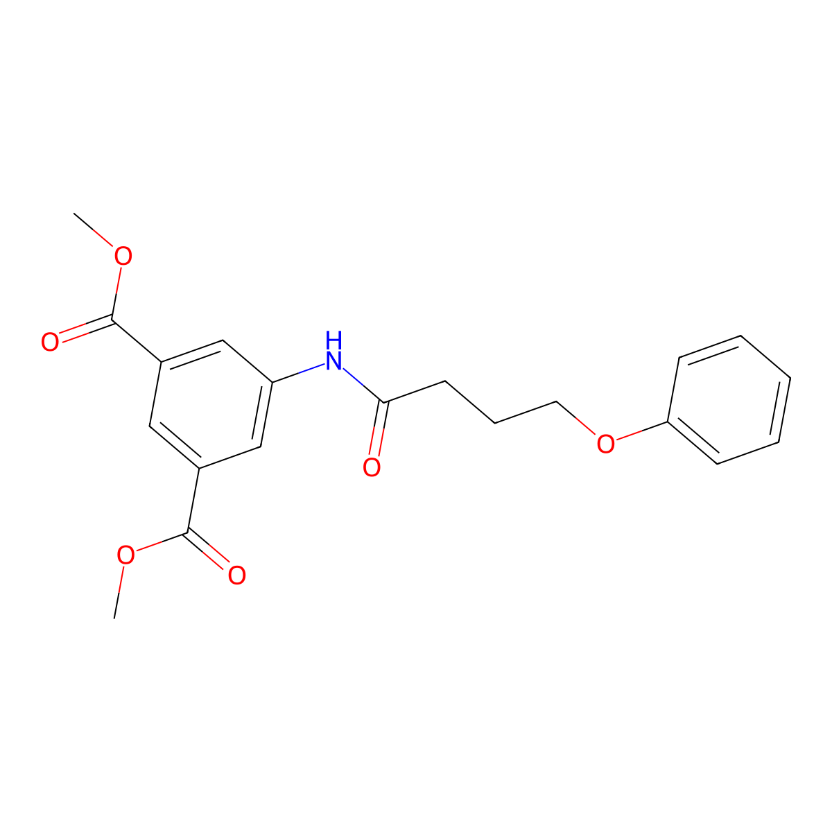 Methyl 3-(methoxycarbonyl)-5-(4-phenoxybutanoylamino)benzoate molecular structure, CAS 432508-32-2