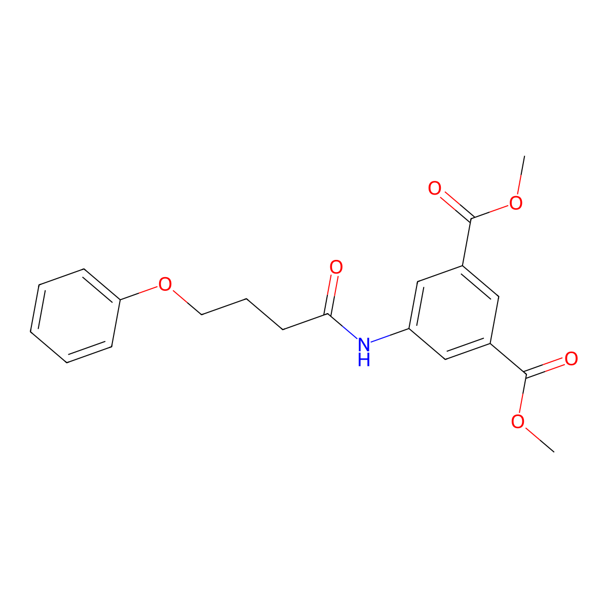 Methyl 3-(methoxycarbonyl)-5-(4-phenoxybutanoylamino)benzoate molecular structure, CAS 432508-32-2