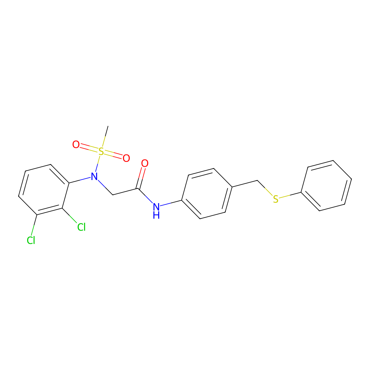 2-(2,3-dichloro-N-methylsulfonylanilino)-N-[4-(phenylsulfanylmethyl)phenyl]acetamide molecular structure, CAS 432508-35-5