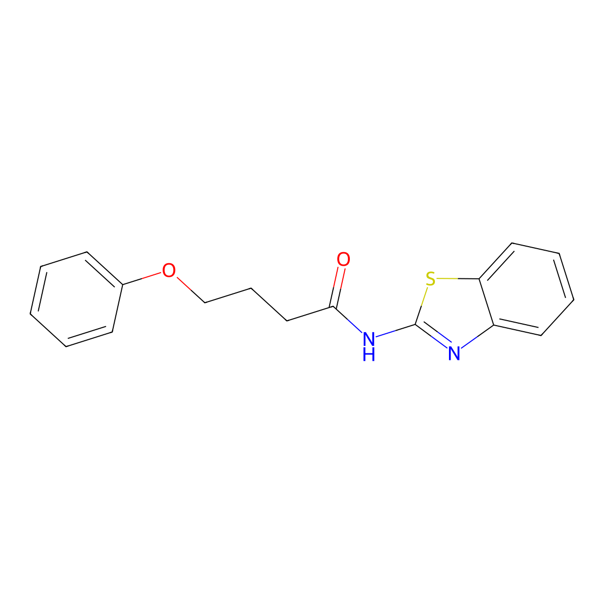 N-(1,3-benzothiazol-2-yl)-4-phenoxybutanamide molecular structure, CAS 432508-38-8