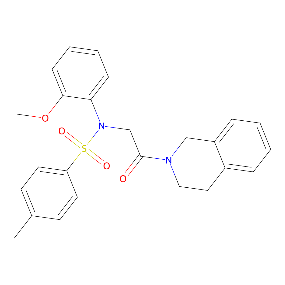 N-[2-(3,4-dihydro-1H-isoquinolin-2-yl)-2-oxoethyl]-N-(2-methoxyphenyl)-4-methylbenzenesulfonamide molecular structure, CAS 432508-46-8