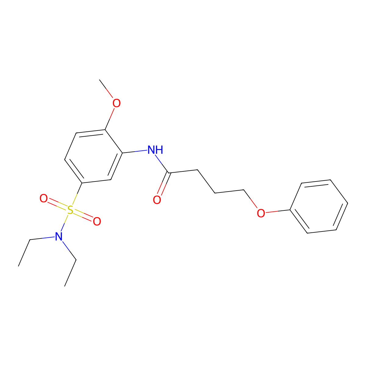 N-[5-(diethylsulfamoyl)-2-methoxyphenyl]-4-phenoxybutanamide molecular structure, CAS 432508-52-6