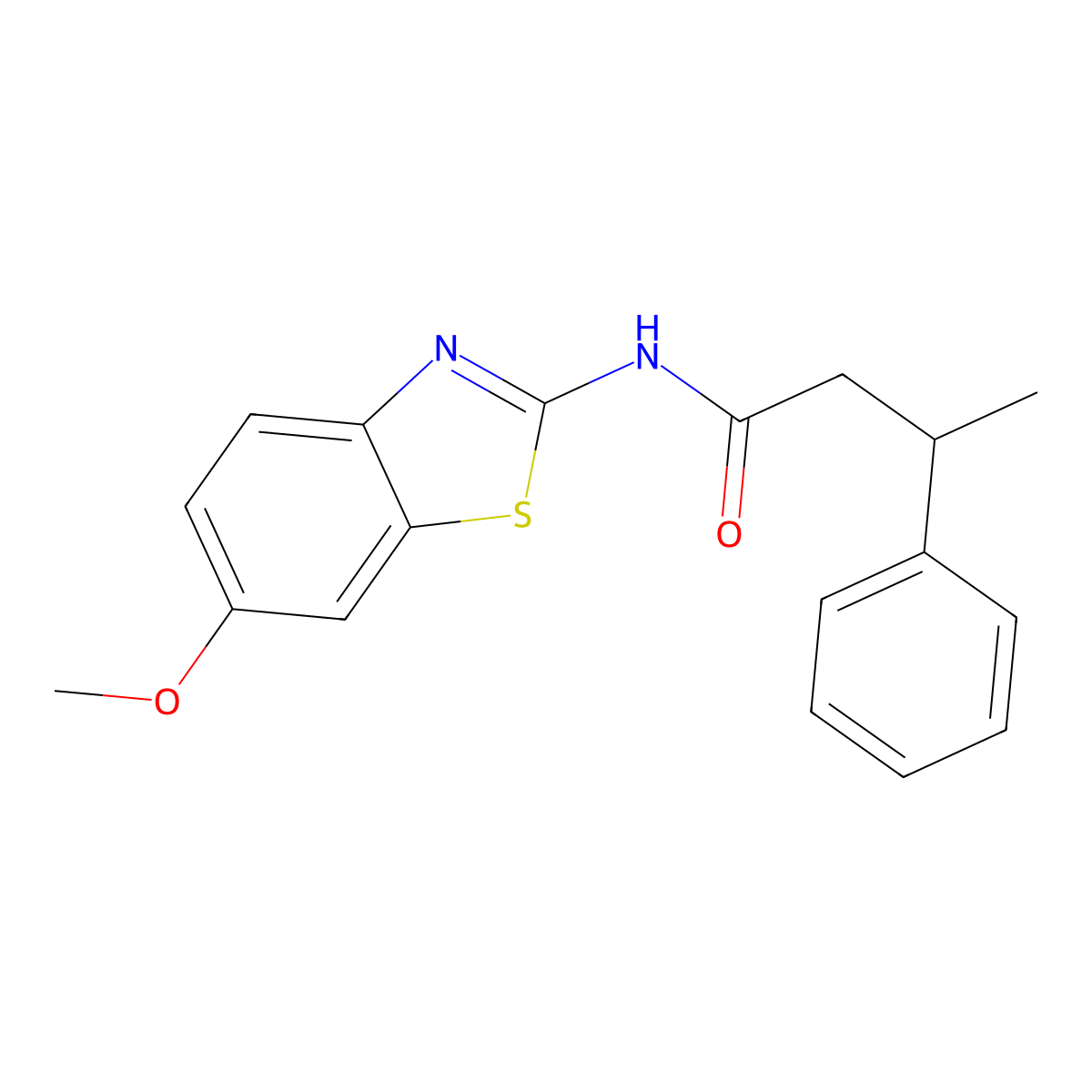 N-(6-methoxy-1,3-benzothiazol-2-yl)-3-phenylbutanamide molecular structure, CAS 432508-75-3