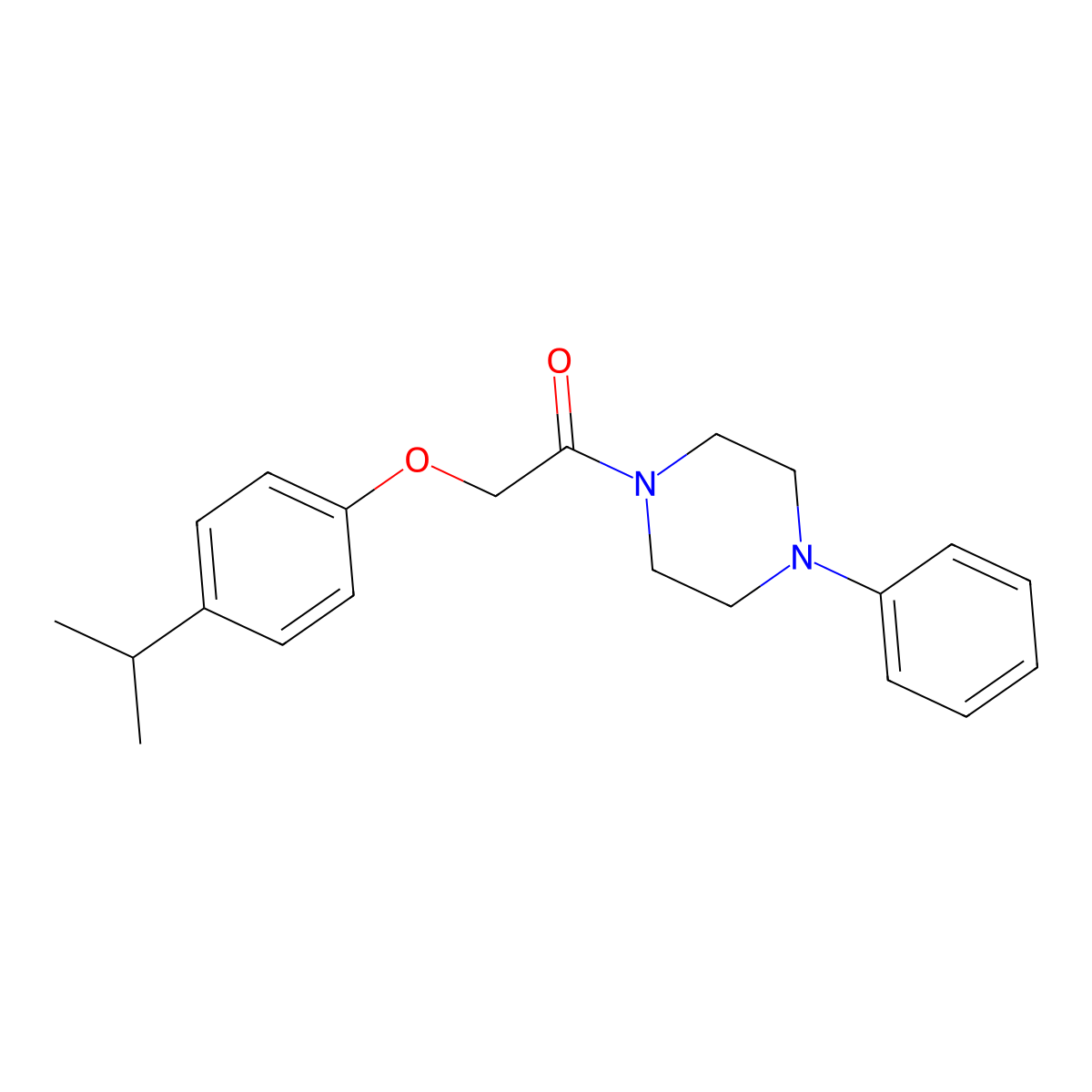 1-(4-Phenylpiperazin-1-yl)-2-[4-(propan-2-yl)phenoxy]ethanone molecular structure, CAS 432508-87-7