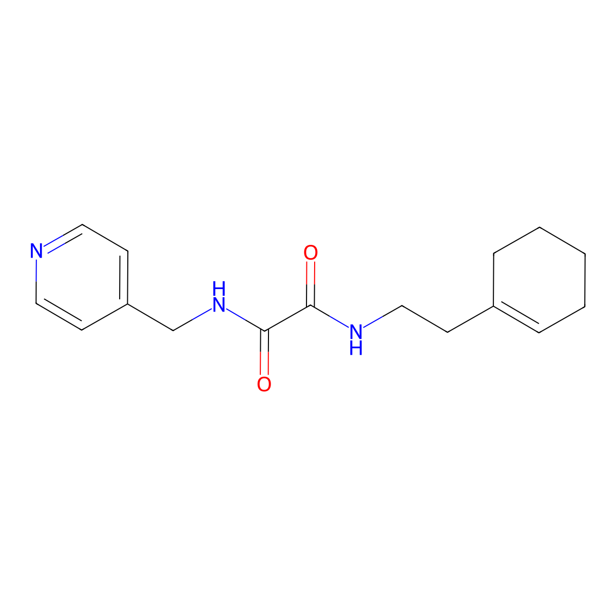 N1-(2-(cyclohex-1-en-1-yl)ethyl)-N2-(pyridin-4-ylmethyl)oxalamide molecular structure, CAS 432508-90-2