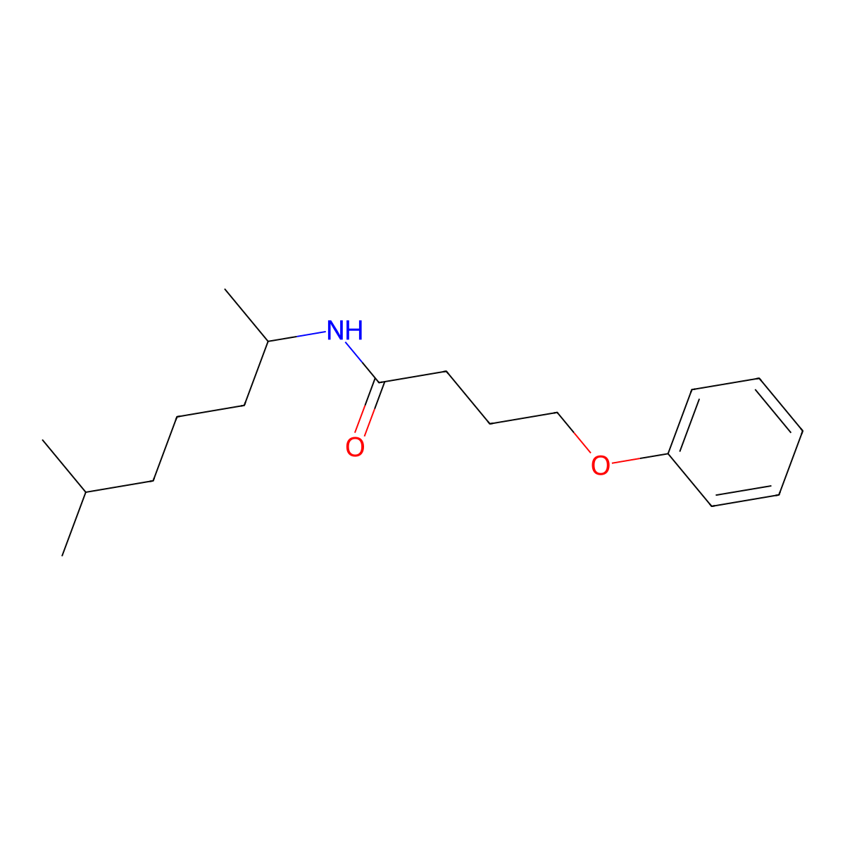 N-(6-methylheptan-2-yl)-4-phenoxybutanamide molecular structure, CAS 432509-08-5