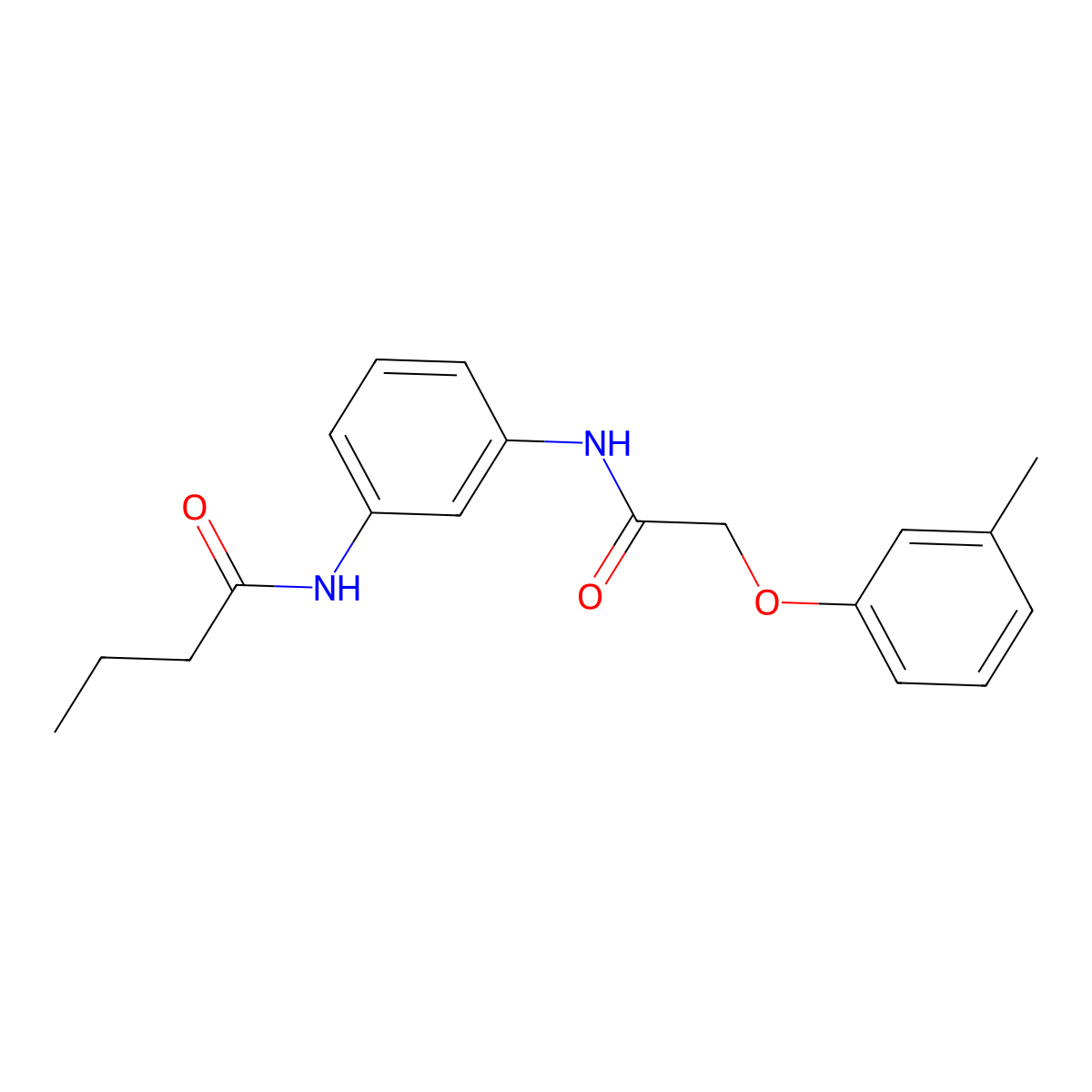 N-(3-{[2-(3-methylphenoxy)acetyl]amino}phenyl)butanamide molecular structure, CAS 432509-12-1