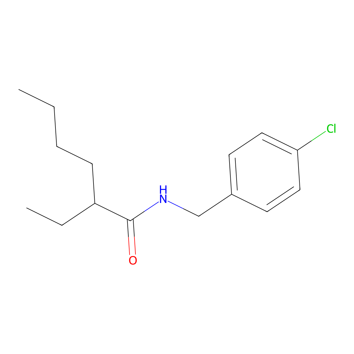 N-[(4-chlorophenyl)methyl]-2-ethylhexanamide molecular structure, CAS 432509-62-1