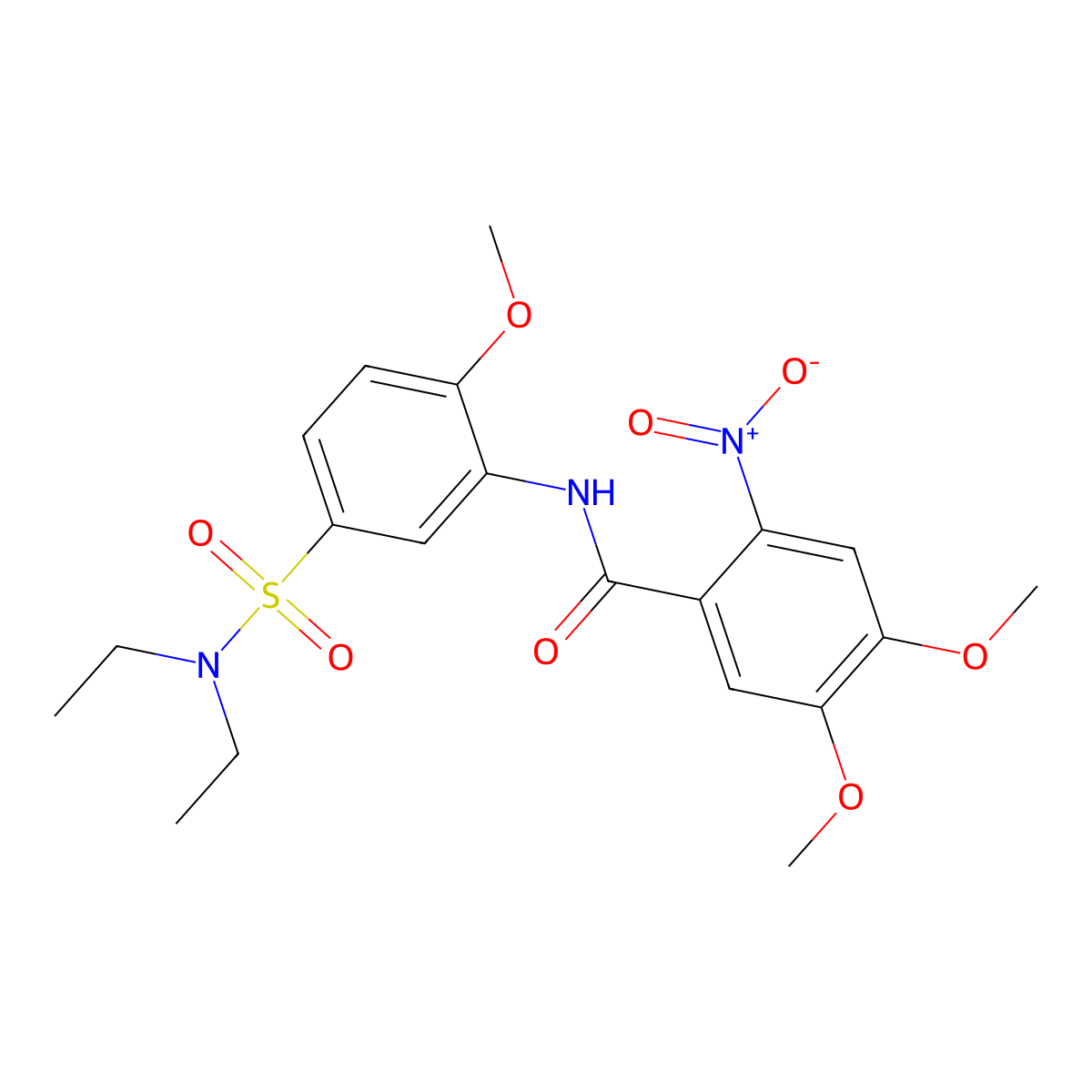 N-[5-(diethylsulfamoyl)-2-methoxyphenyl]-4,5-dimethoxy-2-nitrobenzamide molecular structure, CAS 432509-63-2