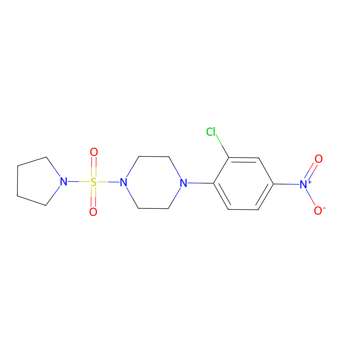 1-(2-Chloro-4-nitrophenyl)-4-pyrrolidin-1-ylsulfonylpiperazine molecular structure, CAS 432509-91-6
