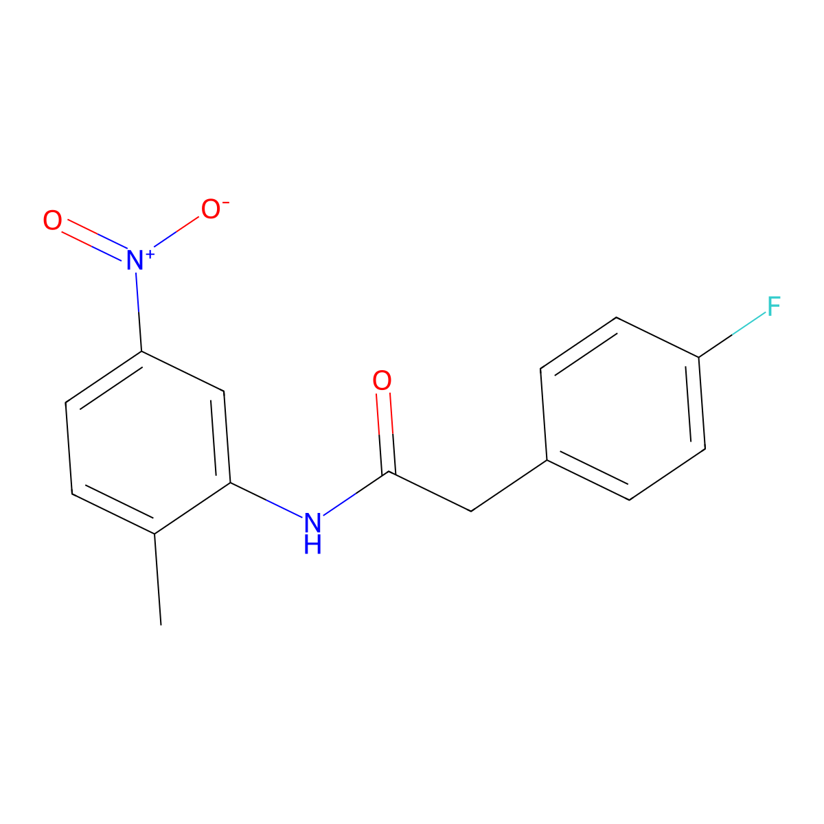 2-(4-fluorophenyl)-N-(2-methyl-5-nitrophenyl)acetamide molecular structure, CAS 432509-95-0