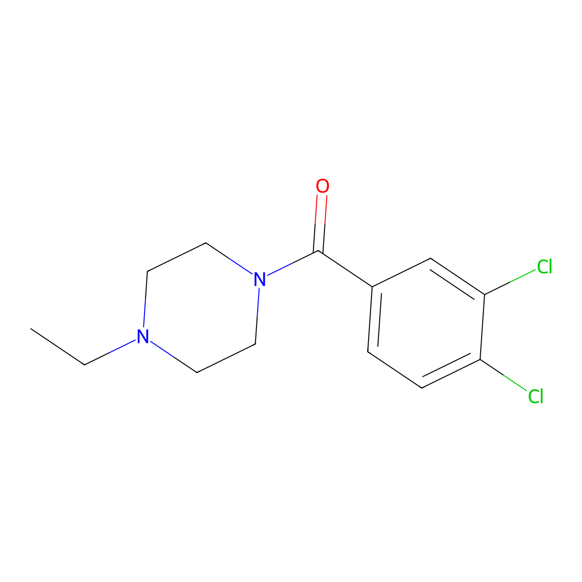 1-(3,4-Dichlorobenzoyl)-4-ethylpiperazine molecular structure, CAS 432510-06-0