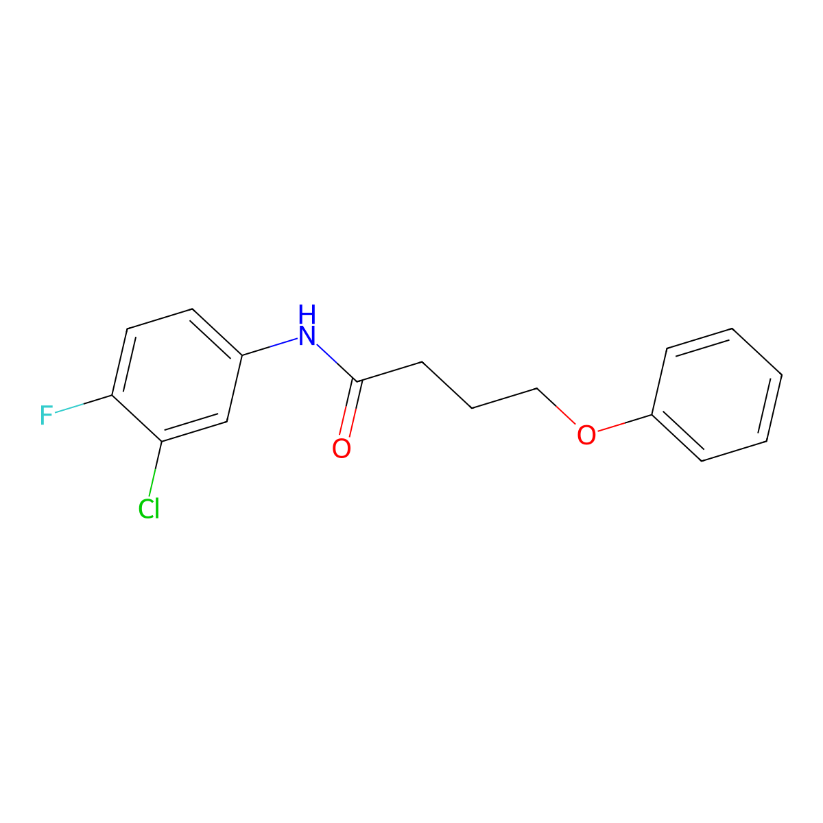 N-(3-chloro-4-fluorophenyl)-4-phenoxybutanamide molecular structure, CAS 432510-09-3