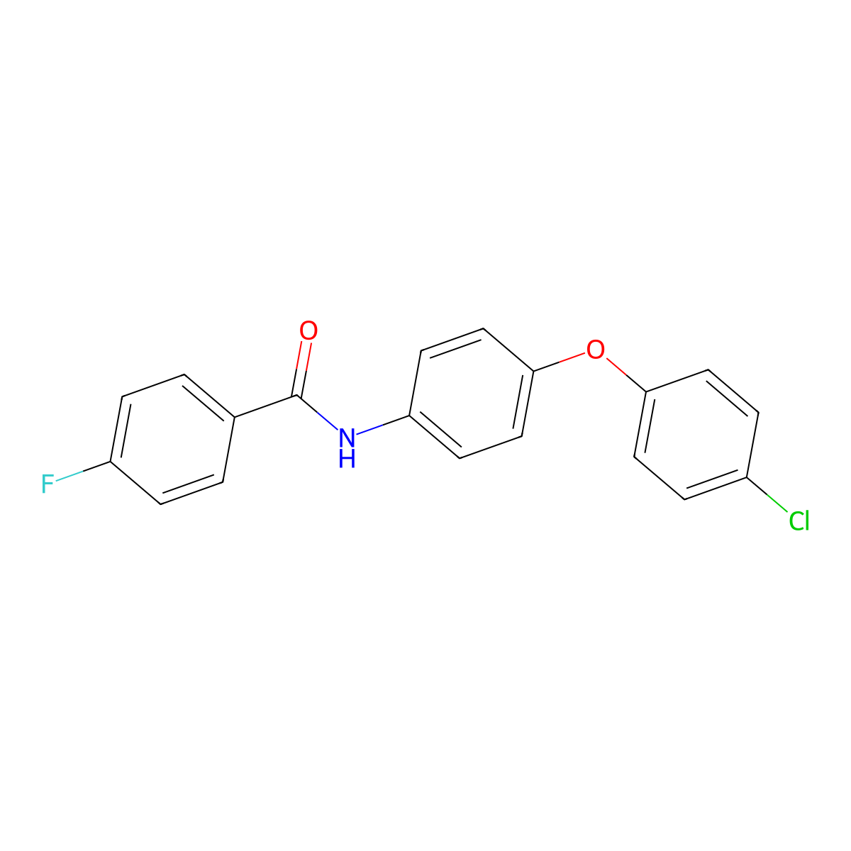 N-[4-(4-chlorophenoxy)phenyl]-4-fluorobenzamide molecular structure, CAS 432510-11-7