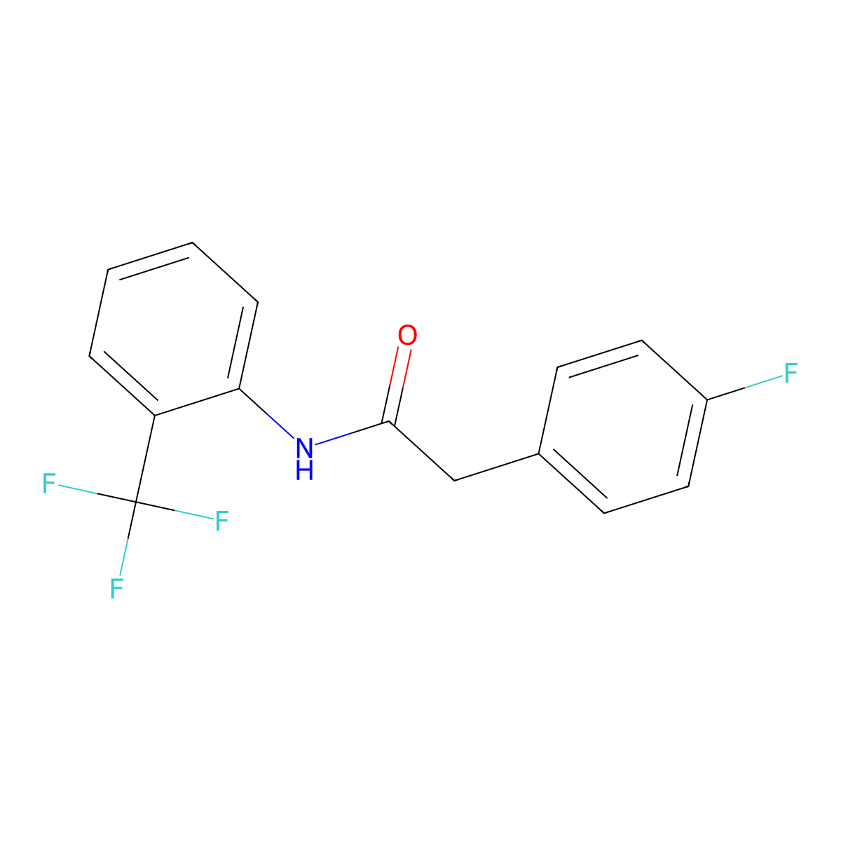 2-(4-fluorophenyl)-N-[2-(trifluoromethyl)phenyl]acetamide molecular structure, CAS 432510-19-5