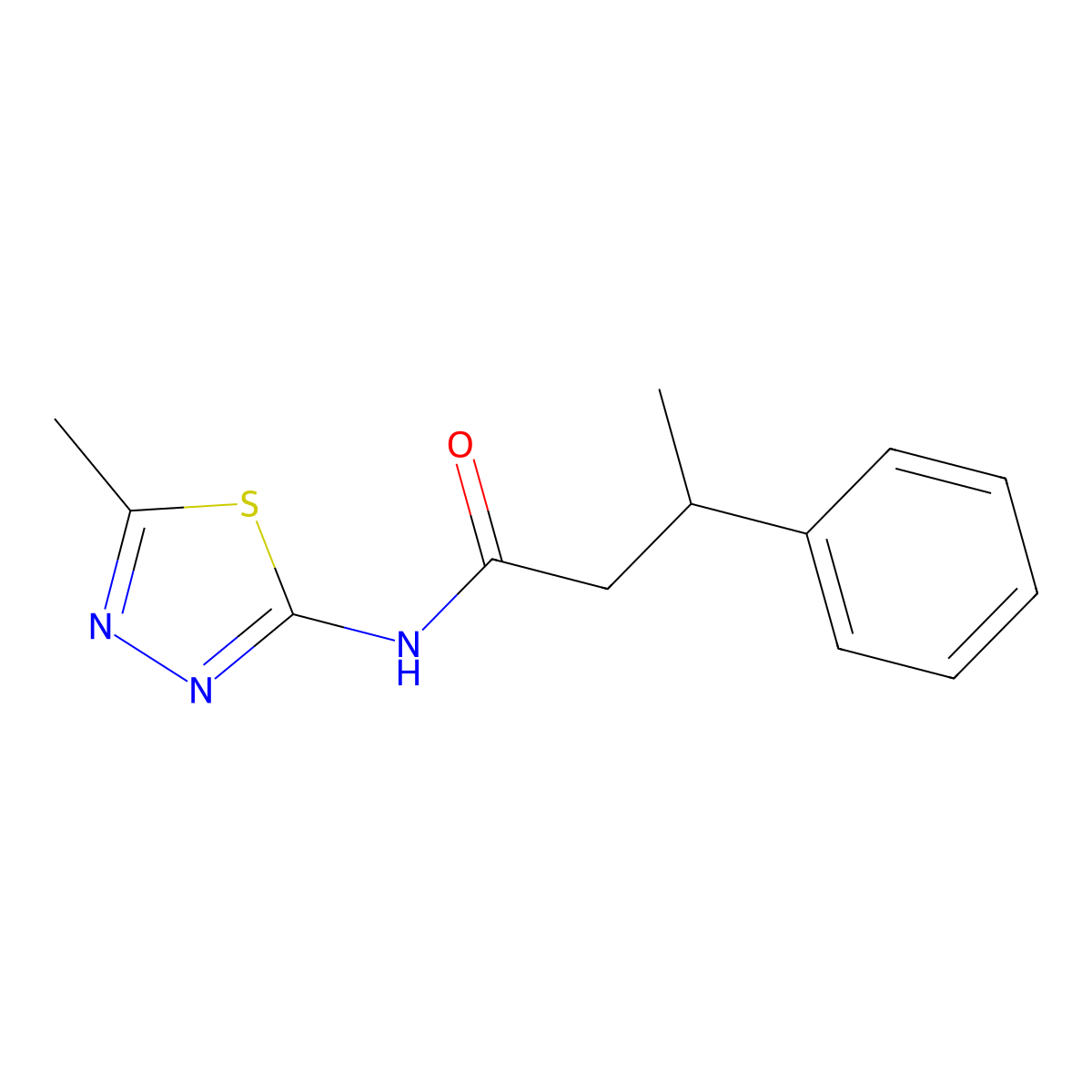 N-(5-methyl-1,3,4-thiadiazol-2-yl)-3-phenylbutanamide molecular structure, CAS 432510-24-2