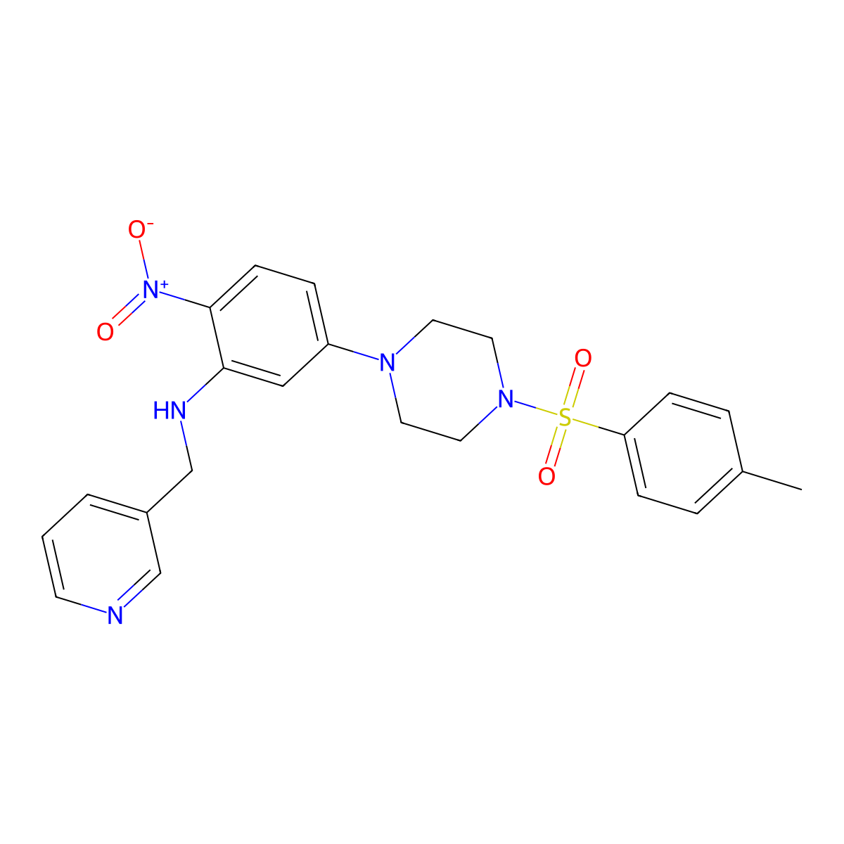 5-[4-(4-methylphenyl)sulfonylpiperazin-1-yl]-2-nitro-N-(pyridin-3-ylmethyl)aniline molecular structure, CAS 432510-37-7