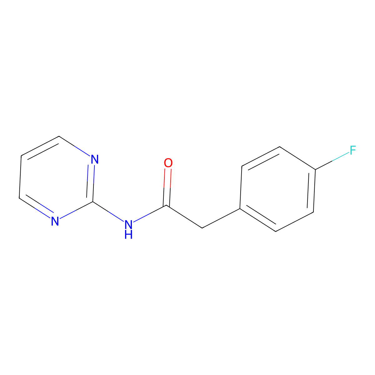 2-(4-fluorophenyl)-N-pyrimidin-2-ylacetamide molecular structure, CAS 432510-48-0