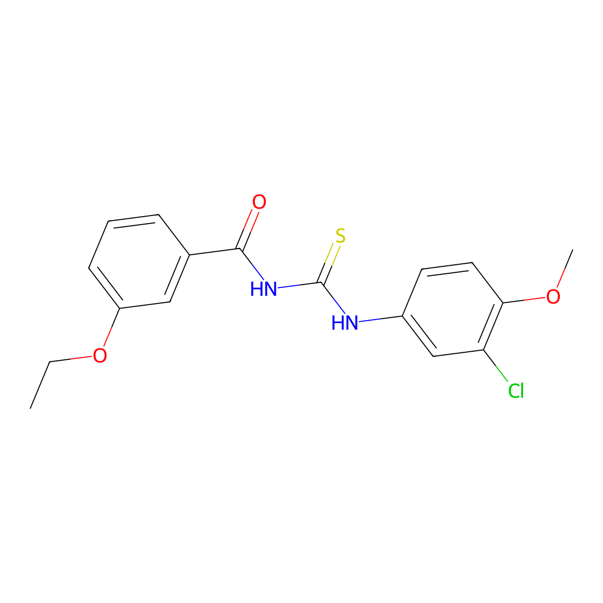 N-[(3-chloro-4-methoxyphenyl)carbamothioyl]-3-ethoxybenzamide molecular structure, CAS 432510-73-1