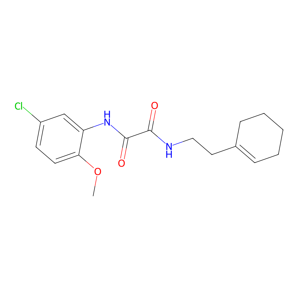 N'-(5-chloro-2-methoxyphenyl)-N-[2-(cyclohexen-1-yl)ethyl]oxamide molecular structure, CAS 432510-74-2
